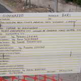 Il cartellone che annuncia l'inizio e la fine dei lavori per la pista ciclabile che collega Giovinazzo a Santo Spirito